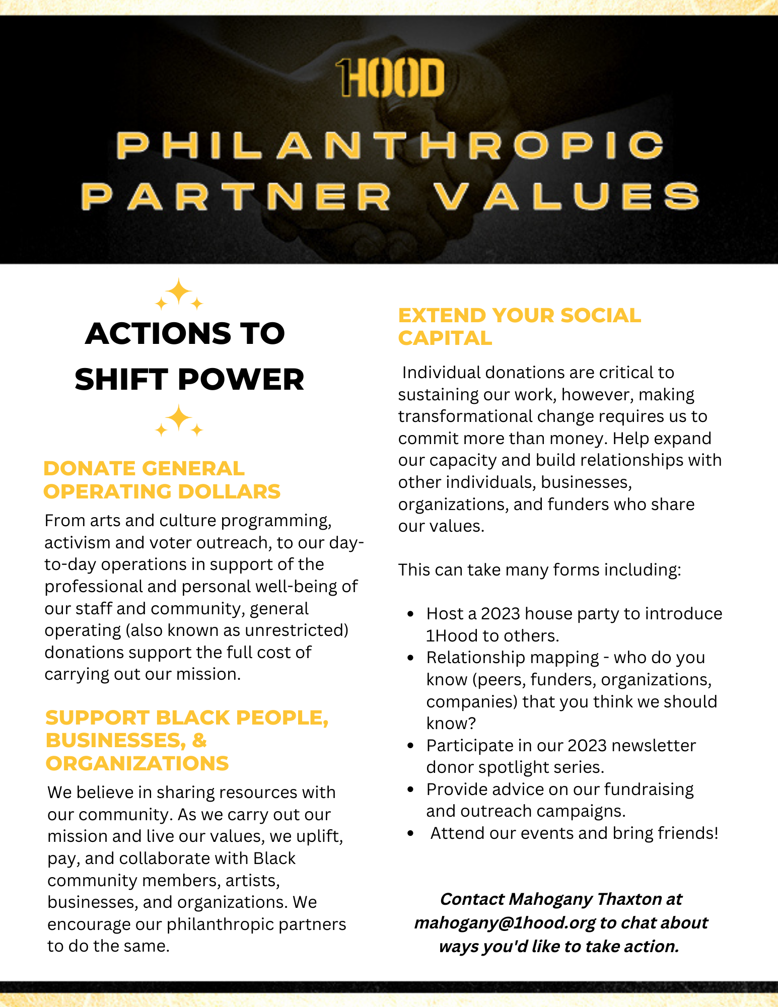 Actions to Shift Power