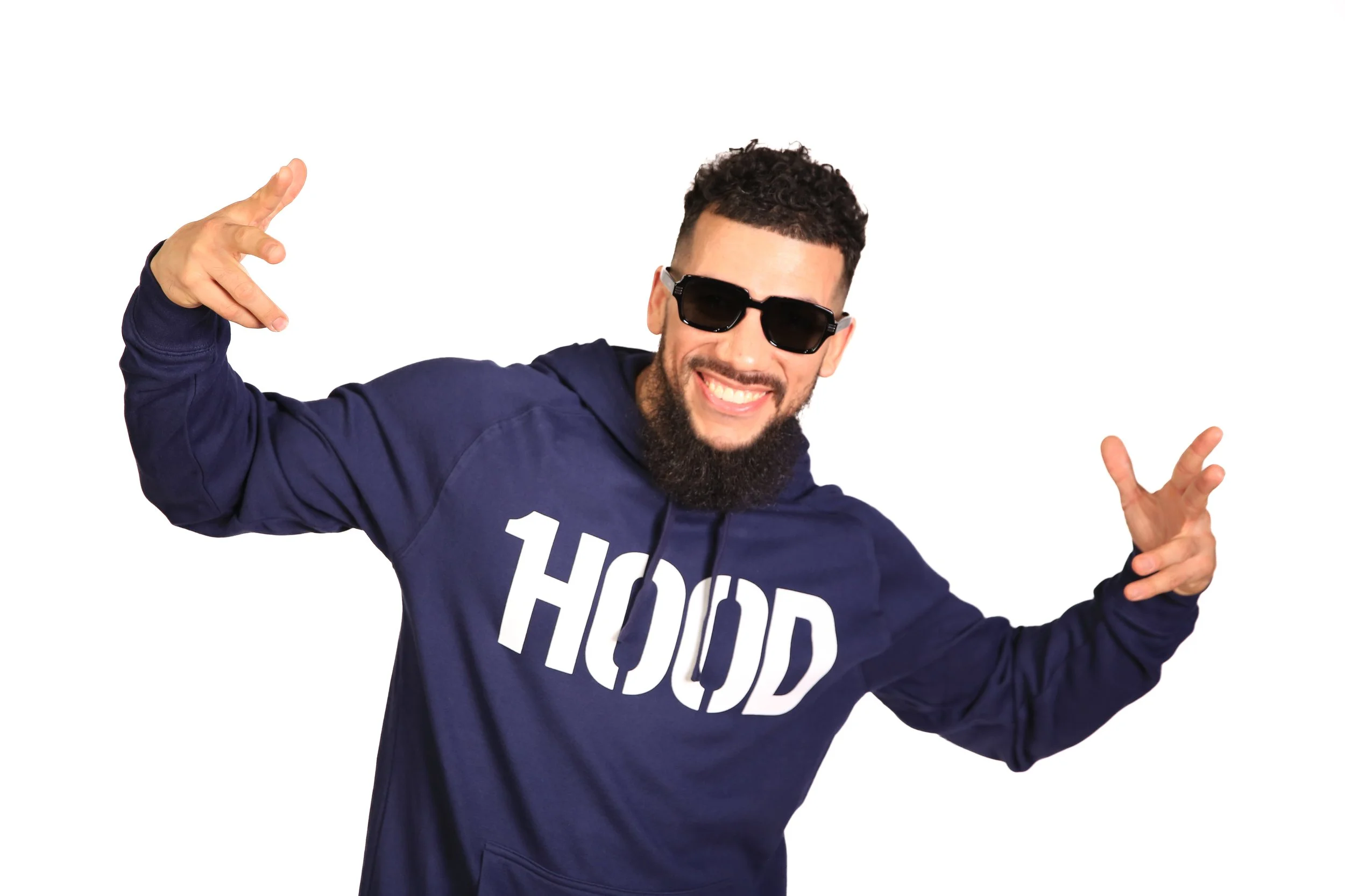 Navy Blue & White 1Hood Hoodie